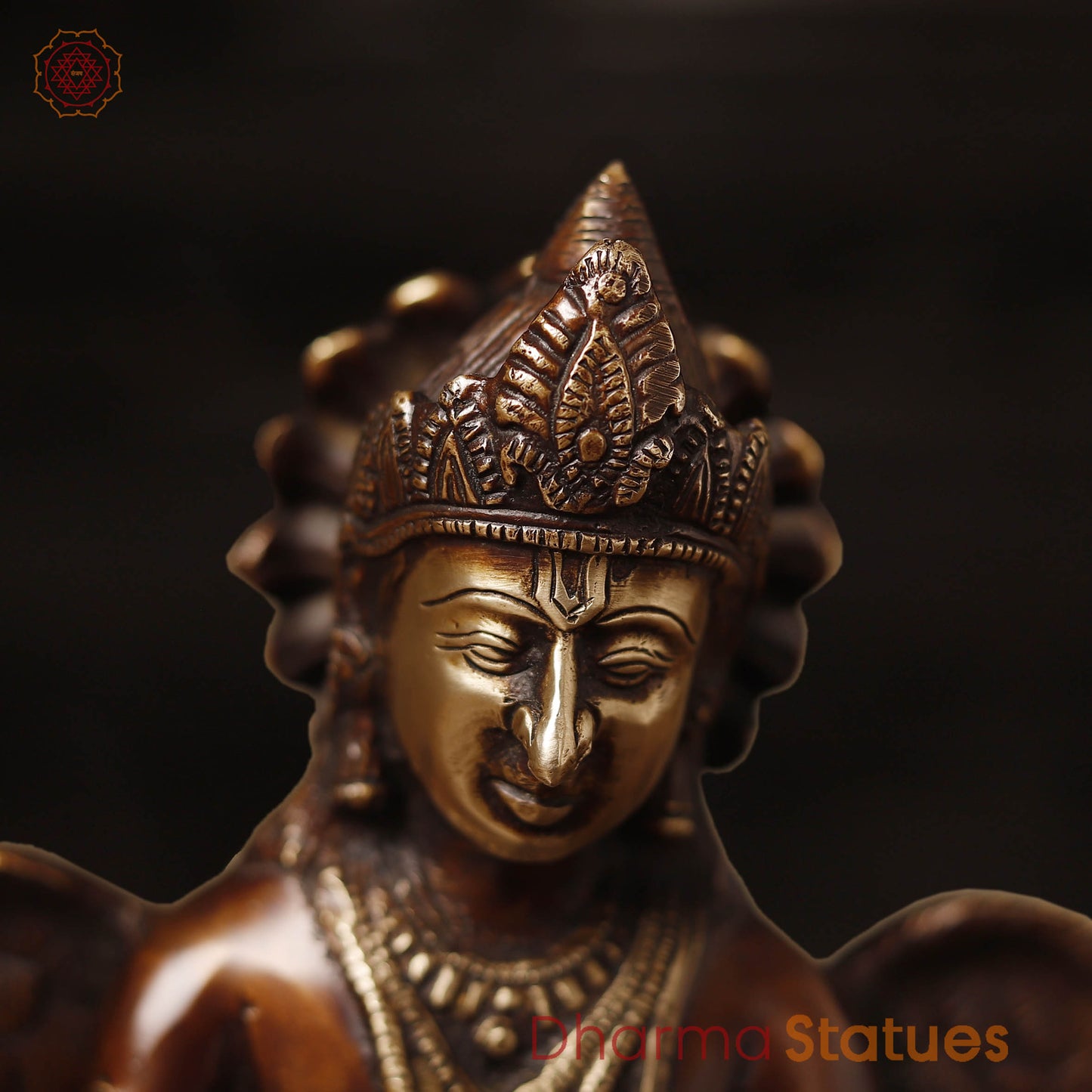 Brass Garuda Seated, Copper Finish 9"