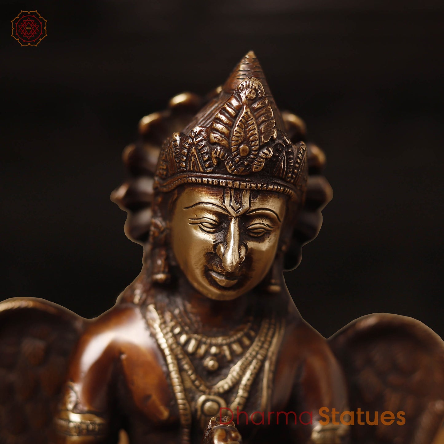 Brass Garuda Seated, Copper Finish 9"