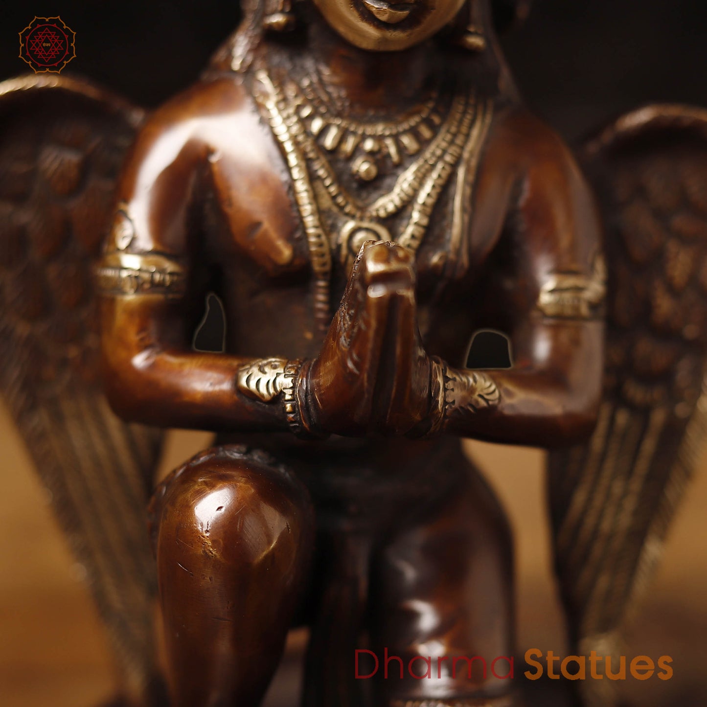 Brass Garuda Seated, Copper Finish 9"