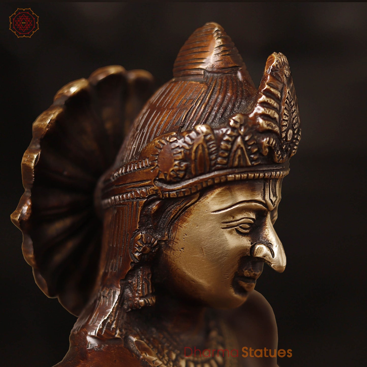Brass Garuda Seated, Copper Finish 9"