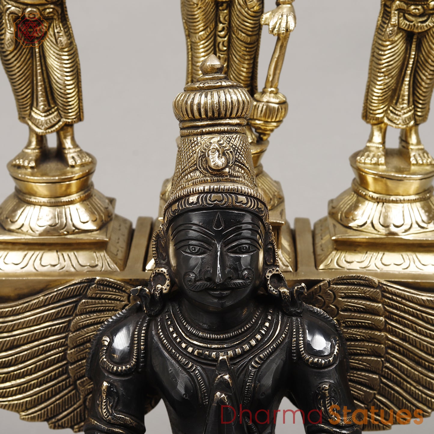 Brass Garuda Vahan, Smooth Finish & Black Patina, 17"