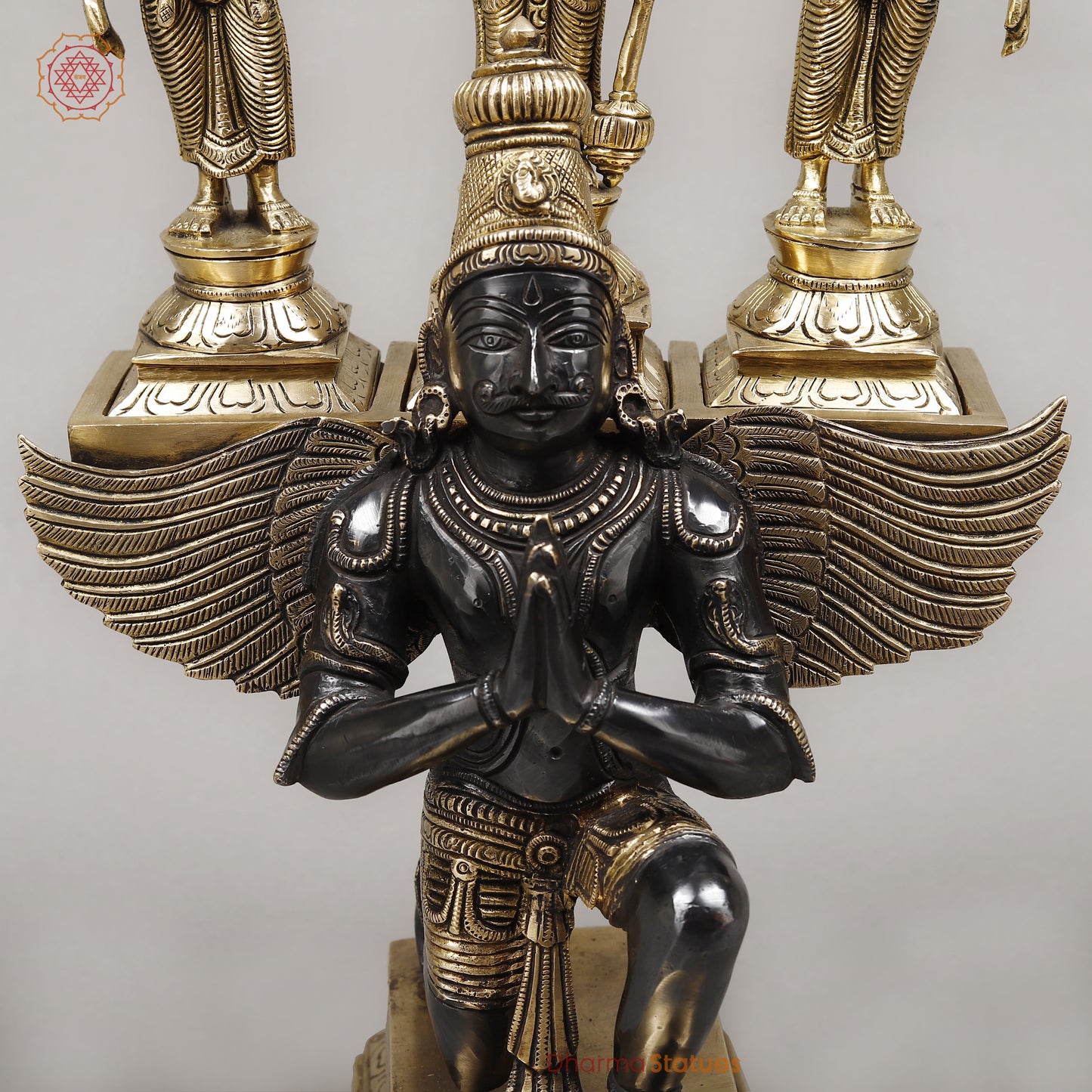 Brass Garuda Vahan, Smooth Finish & Black Patina, 17"