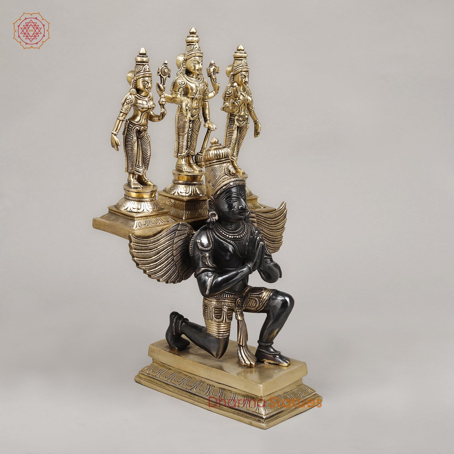 Brass Garuda Vahan, Smooth Finish & Black Patina, 17"