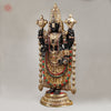 Brass Tirupati Balaji (Venkateshvara), Black finish with Stone Work, 46" Crafted With 100 Hours of Workmanship.