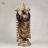 Brass Tirupati Balaji (Venkateshvara), Black finish with Stone Work, 46" Crafted With 100 Hours of Workmanship.