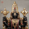 Brass Tirupati Balaji (Venkateshvara), Black finish with Stone Work, 46" Crafted With 100 Hours of Workmanship.