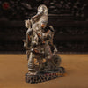 Brass Ardhnarishwar Idol, Dancing With Elephant and Lion On Base 16.5" (Copper) side view