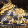 Brass Nandi Idol, The Eternal Protector, Black Patina with Golden Hues 10"