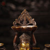 Brass Deep Lakshmi Idol- Holding 8 diyas (lamps), Bronze & golden Finish 15"