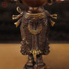 Brass Deep Lakshmi Idol- Holding 8 diyas (lamps), Bronze & golden Finish 15"