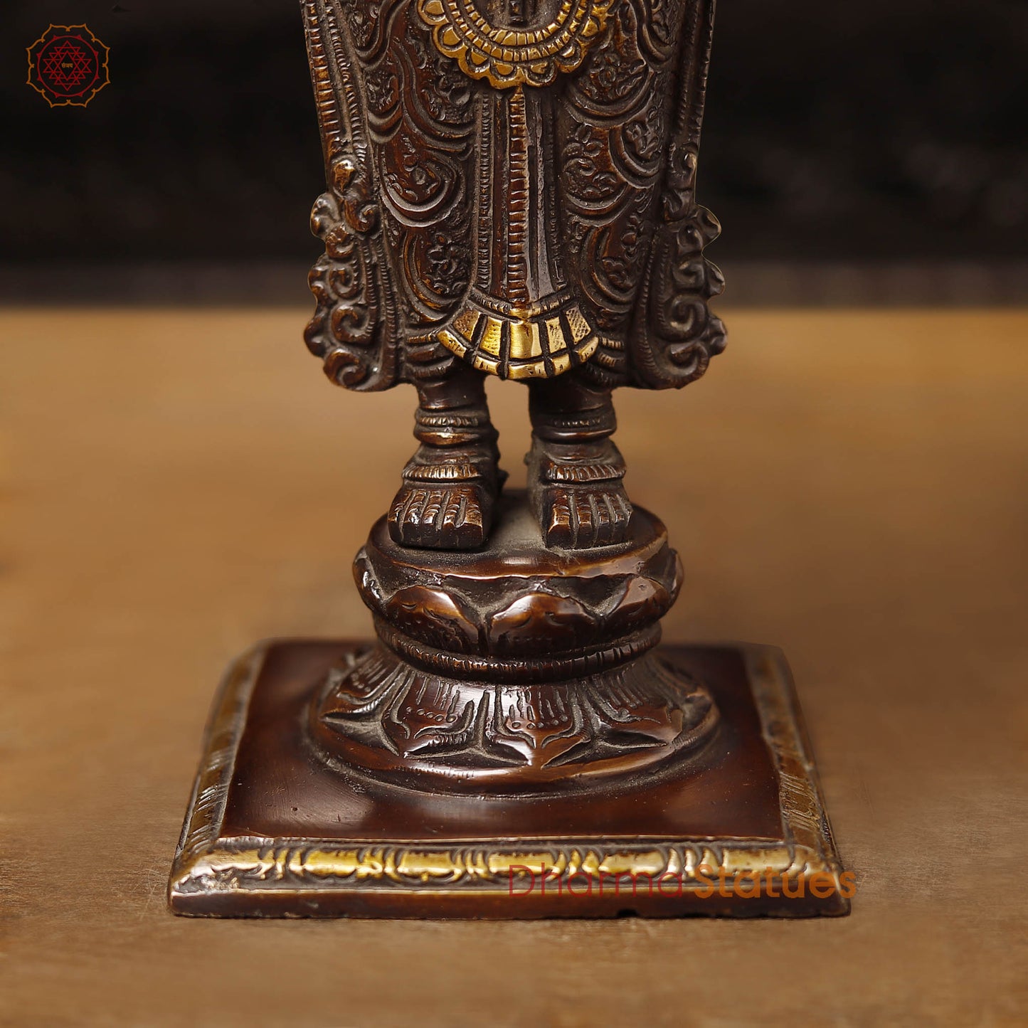 Brass Deep Lakshmi Idol- Holding 8 diyas (lamps), Bronze & golden Finish 15"