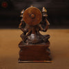 Brass Lakshmi Statue, Sitting on a Pedestal, Copper & Gold Finish 8"