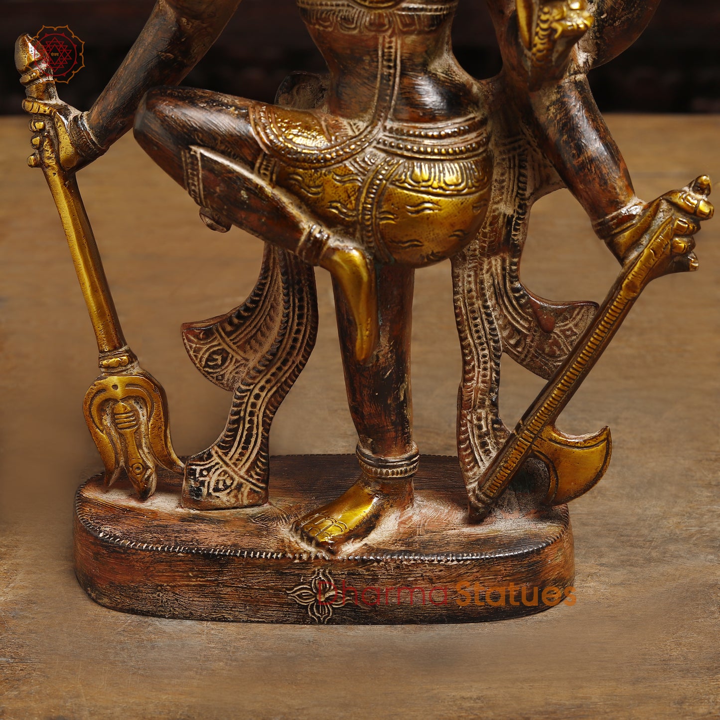 Brass Dancing Shiva, Golden Finish, 12"