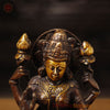 Brass Lakshmi Statue, Sitting on a Pedestal, Copper & Gold Finish 8"