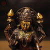 Brass Lakshmi Statue, Sitting on a Pedestal, Copper & Gold Finish 8"