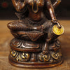 Brass Lakshmi Statue, Sitting on a Pedestal, Copper & Gold Finish 8"