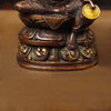 Brass Lakshmi Statue, Sitting on a Pedestal, Copper & Gold Finish 8"