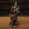 Brass Lakshmi Idol, Sitting on a Lotus Pedastal, Copper Gold Finish, 12"