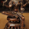 Brass Lakshmi Idol, Sitting on a Lotus Pedastal, Copper Gold Finish, 12"