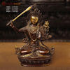 Brass  Manjushree Seated, copper & Gold, 12.5" Front View