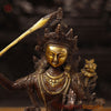 Brass  Manjushree Seated, copper & Gold, 12.5"