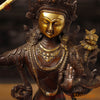 Brass  Manjushree Seated, copper & Gold, 12.5"