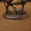 Brass Kamdhenu Cow Idol, Handcrafted Fine Golden with Copper Finish 9"