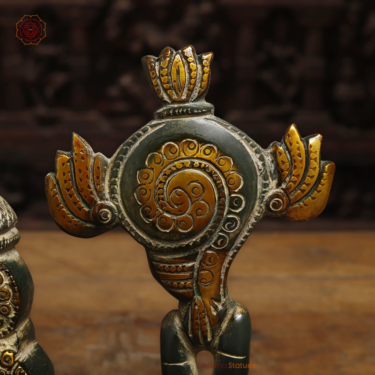 Brass Tirupati Balaji, Natural Patina & Golden Finish, 12"
