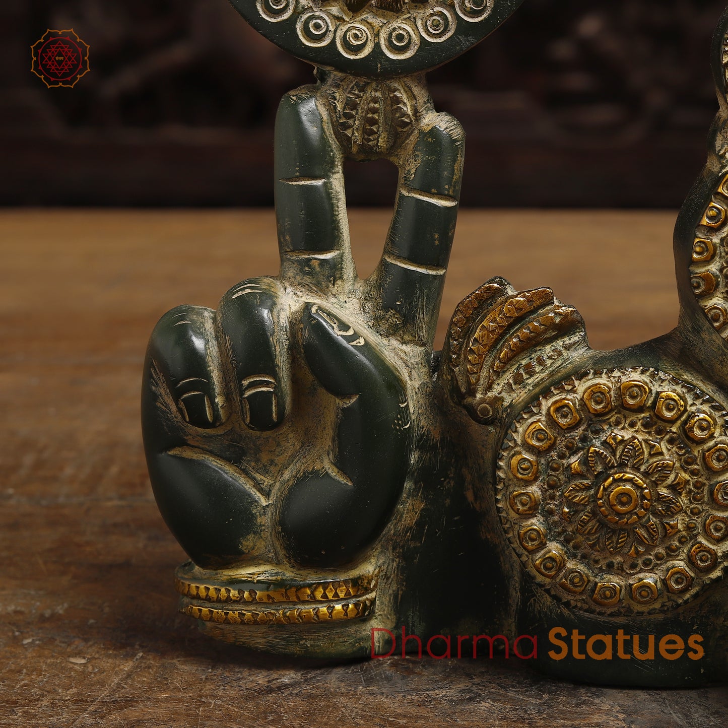 Brass Tirupati Balaji, Natural Patina & Golden Finish, 12"