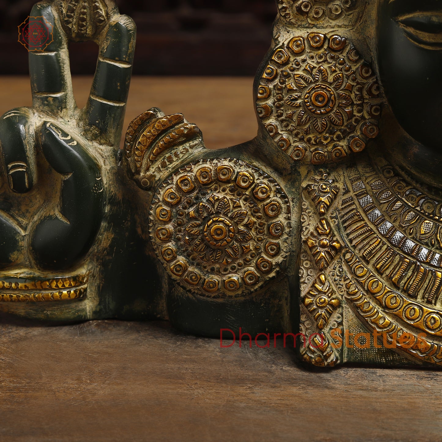 Brass Tirupati Balaji, Natural Patina & Golden Finish, 12"
