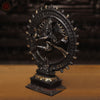 Brass Natraj sculpture, The Artistic Dance of Life, Black Patina and Golden Finish, 14"