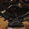 Brass Natraj sculpture, The Artistic Dance of Life, Black Patina and Golden Finish, 14"