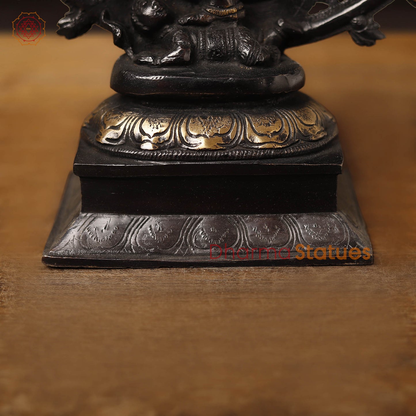 Brass Natraj sculpture, The Artistic Dance of Life, Black Patina and Golden Finish, 14"