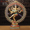 Brass Natraj, Nataraja is a Depiction of the Hindu God Shiva as a Divine Dancer. 37" Front View