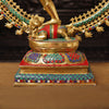 Brass Natraj Statue, Artistic Masterpiece, Fine Golden Finish with Stone Inlay 37"