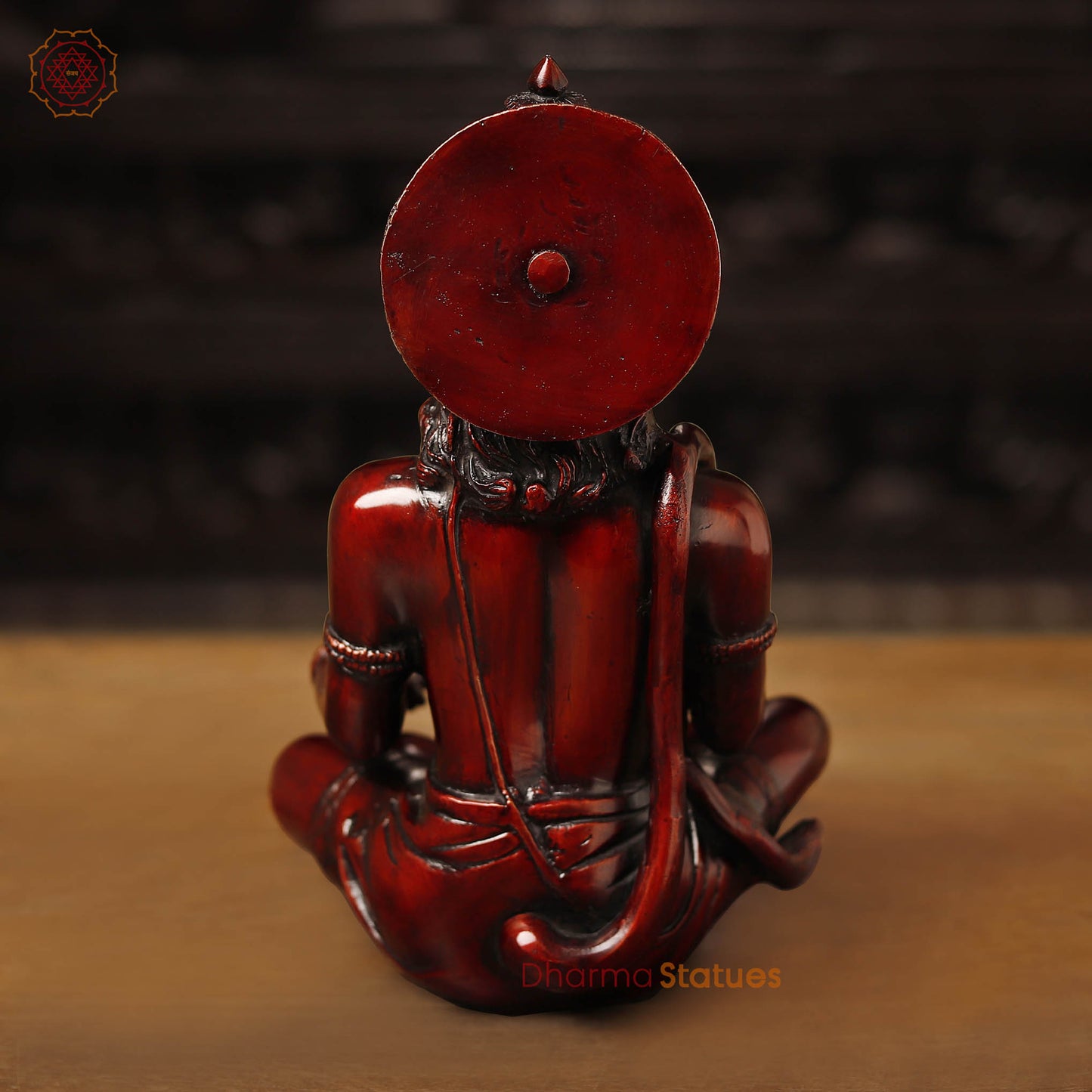 Brass Hanuman Statue, Seated on a Blessing Posture 11"