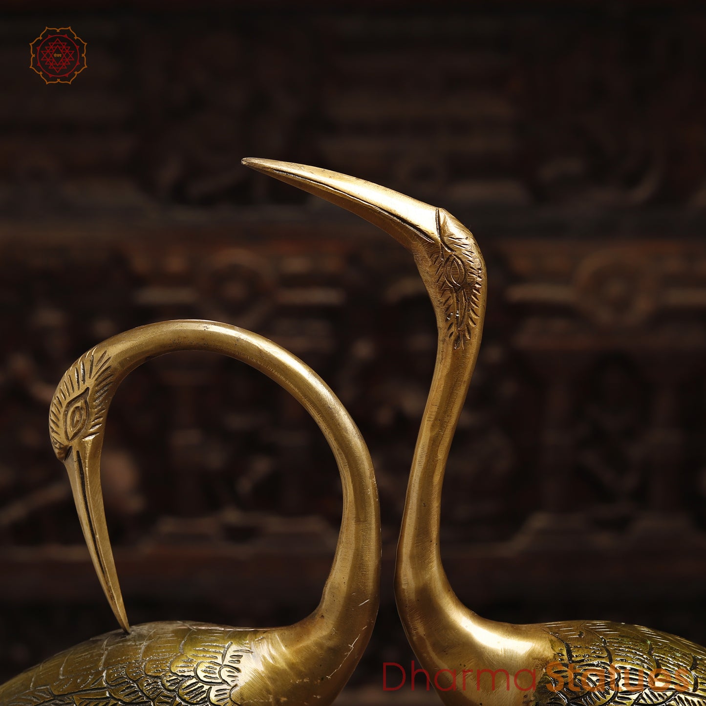Brass Swan Pair, Golden & Copper Finish, 19"