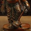 Brass Ganesh Standing on Pedestal, Copper Finish, 19"