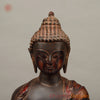 Brass Buddha seated in Blessing Posture, Copper Rustic Finish, 17"