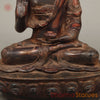 Brass Buddha seated in Blessing Posture, Copper Rustic Finish, 17"