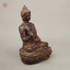 Brass Buddha seated in Blessing Posture, Copper Rustic Finish, 17"