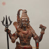 Brass Shiva with Trishul, Copper Rustic Finish, 23"