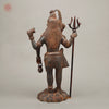 Brass Shiva with Trishul, Copper Rustic Finish, 23"