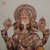 Brass Ganesh seated in Blessing Posture, Rustic Copper Finish 22.5"