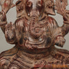 Brass Ganesh seated in Blessing Posture, Rustic Copper Finish 22.5"