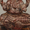 Brass Ganesh seated in Blessing Posture, Rustic Copper Finish 22.5"