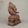 Brass Ganesh seated in Blessing Posture, Rustic Copper Finish 22.5"