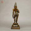 Brass Goddess Parvati, Green Chola Finish 23"