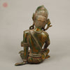 Brass Lord Indra Statue, Green Patina with Golden Hues, 14"