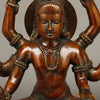 Brass Shiva Seated with 6 Hands , Bronze Finish 14"